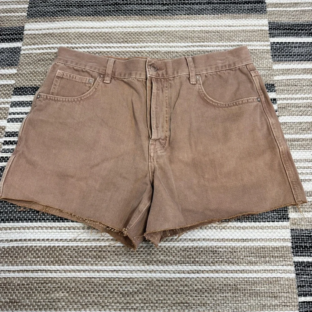 Free People We The Free Ivy Mid Rise Shorts Women's 28 Brown Denim Festival Boho